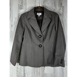 Talbots Petites‎ Womens Blazer Size 6 Gray 100% Wool